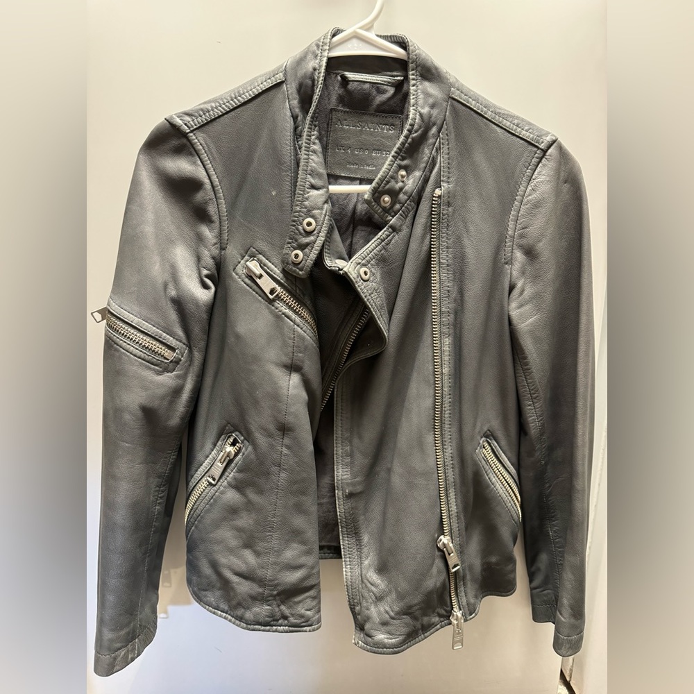 Women’s All Saints leather jacket Gray